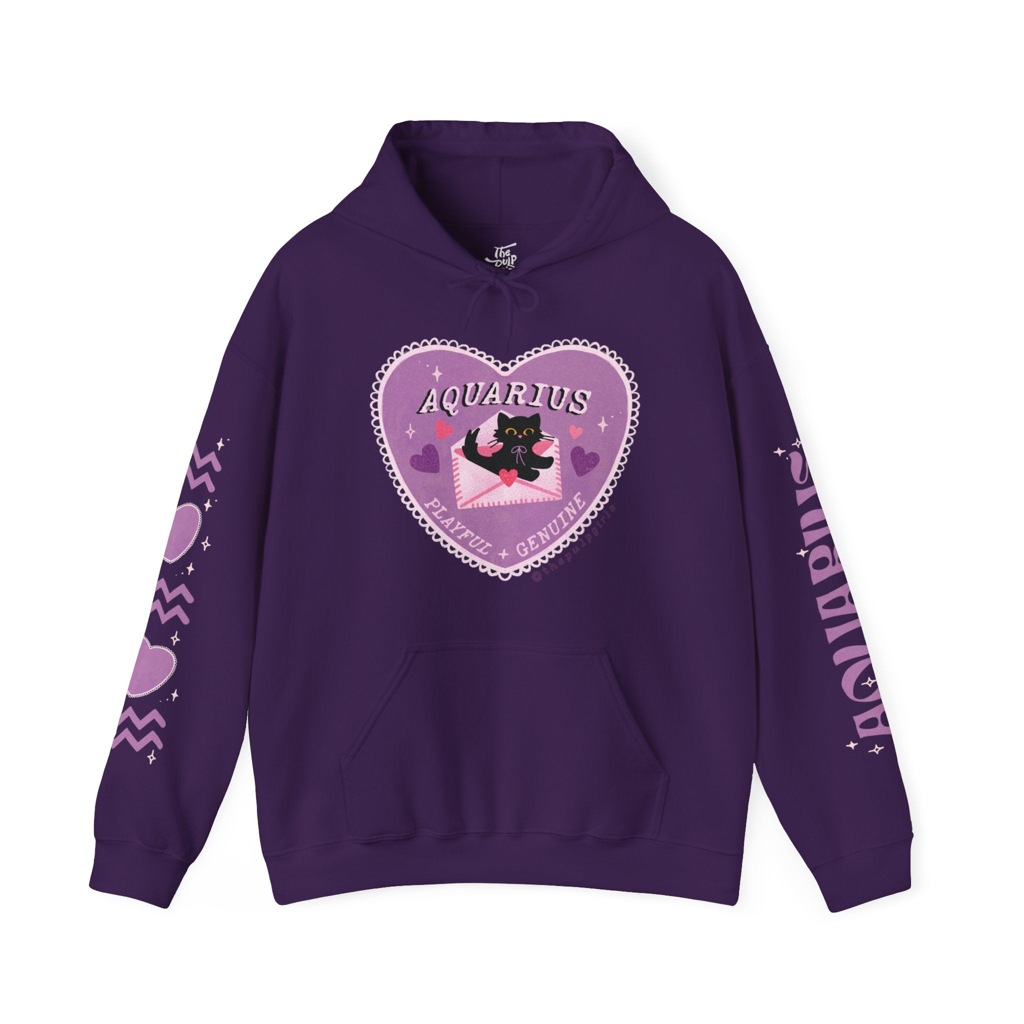 Aquarius Love Cat Astrology Hoodie