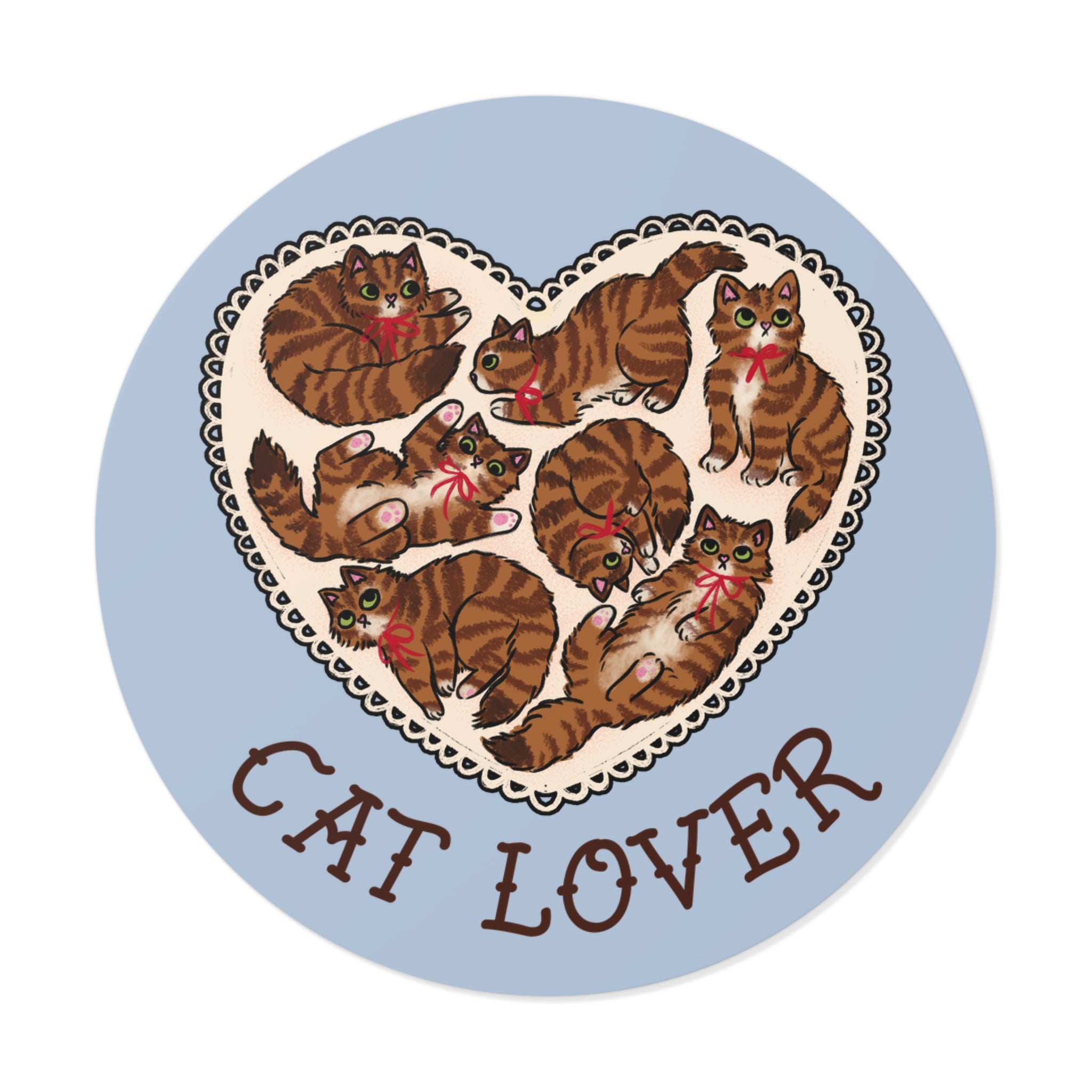 Cat Lover Round Vinyl Stickers