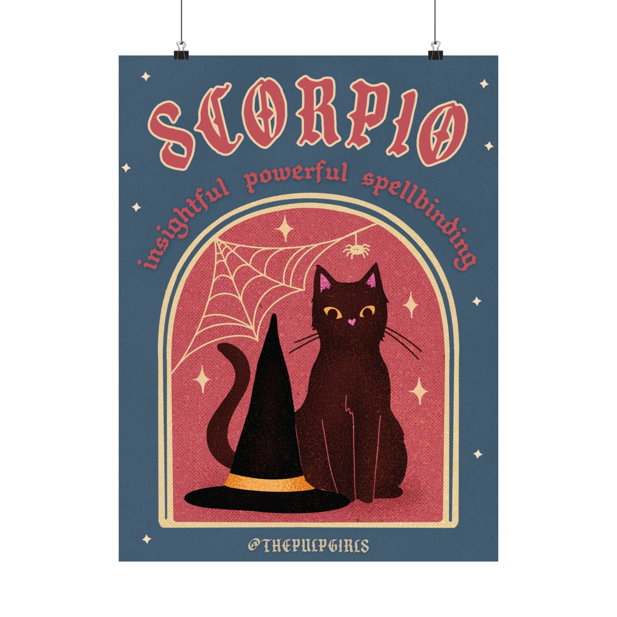 Scorpio Spooky Cat Astrology Art Print