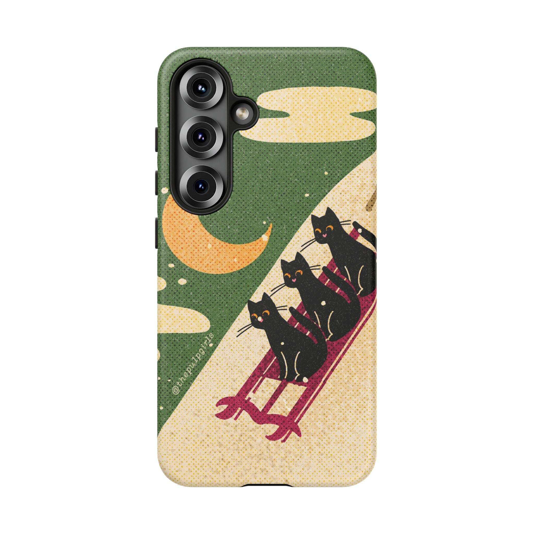 Sledding Kitties Phone Case