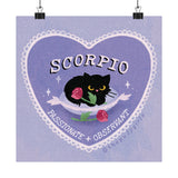 Scorpio Love Cat Art Print