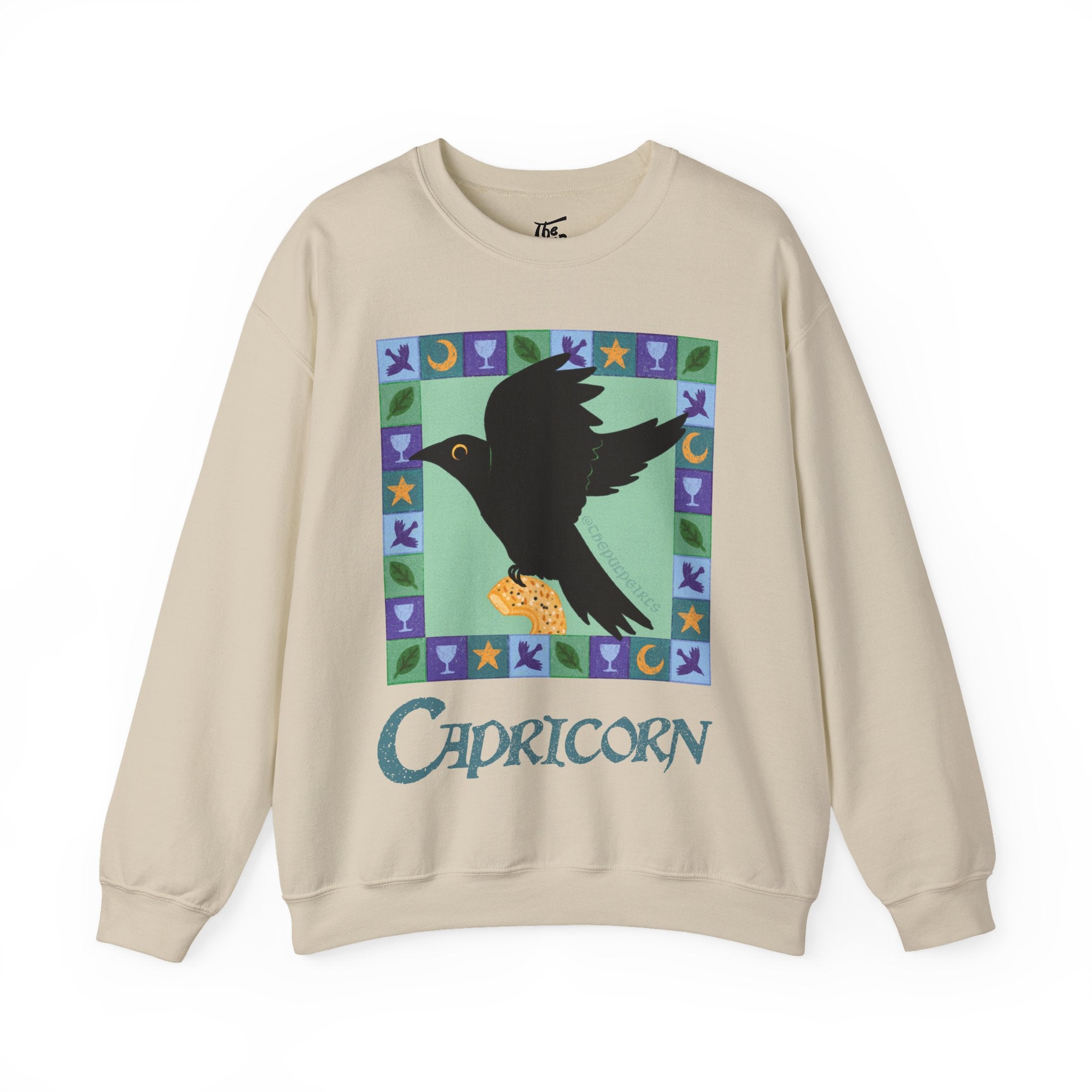 Capricorn Whimsical Crow Crewneck Sweatshirt