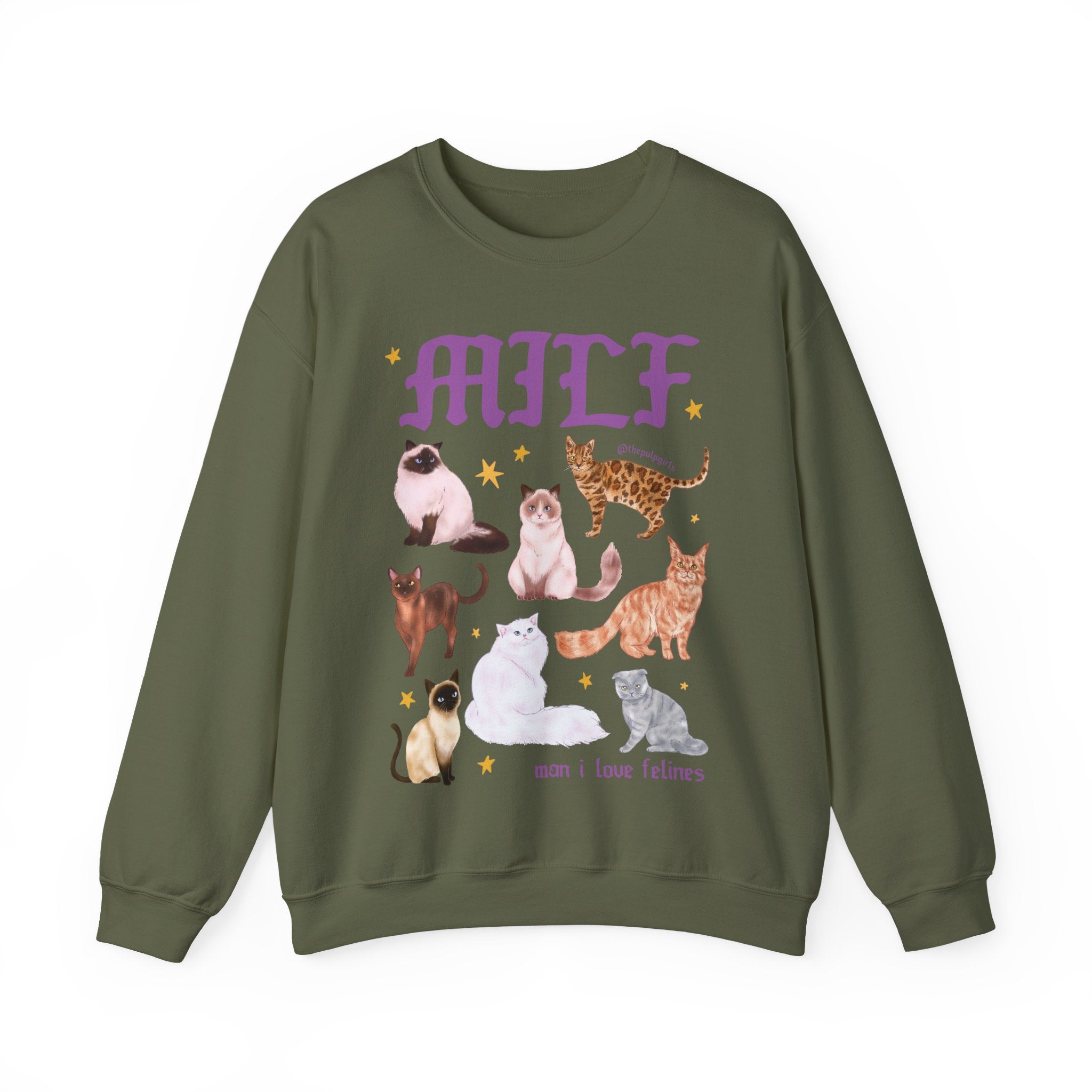 Man I Love Felines MILF Crewneck Sweatshirt