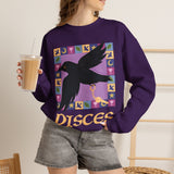 Pisces Whimsical Crow Crewneck Sweatshirt