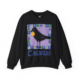 Taurus Whimsical Crow Crewneck Sweatshirt
