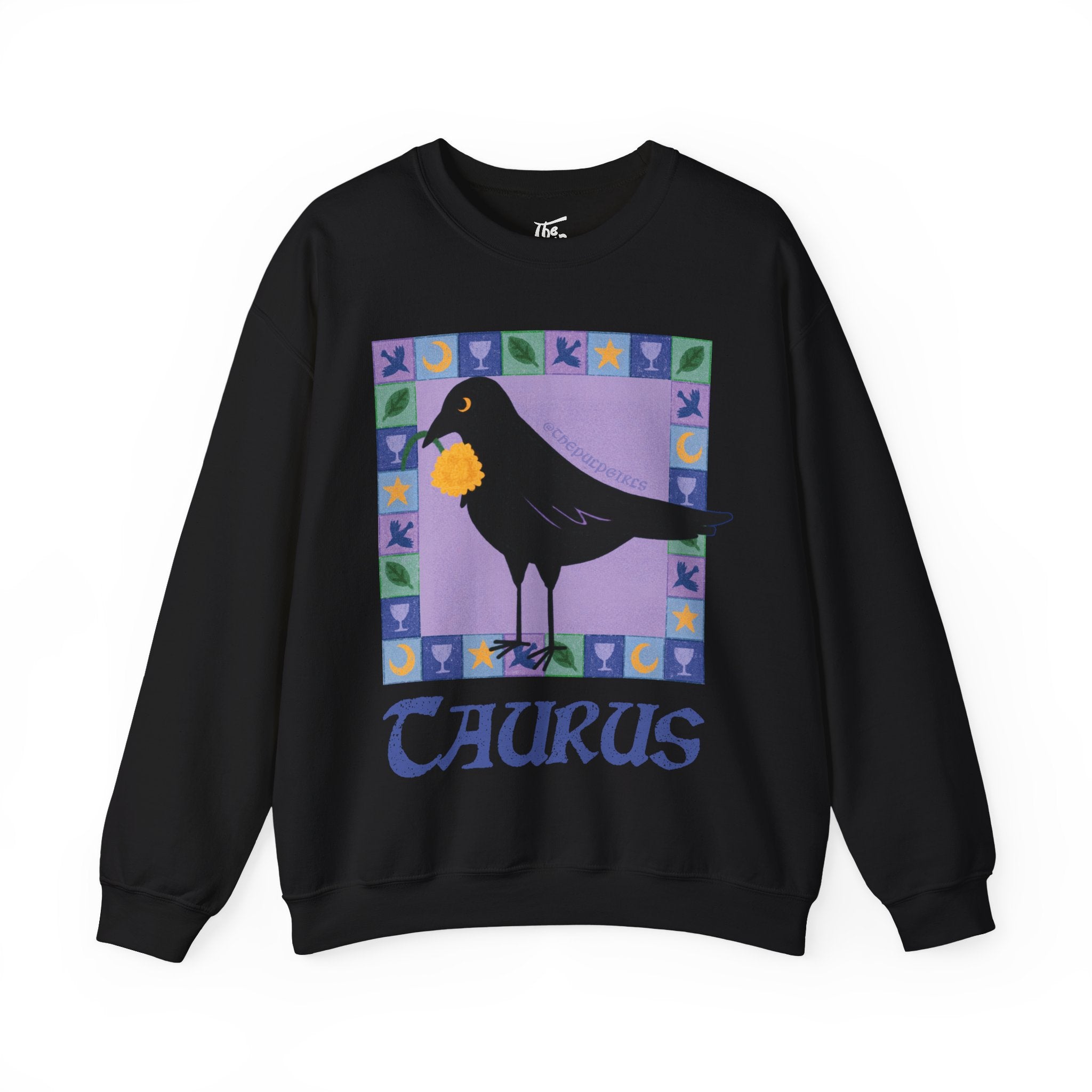 Taurus Whimsical Crow Crewneck Sweatshirt