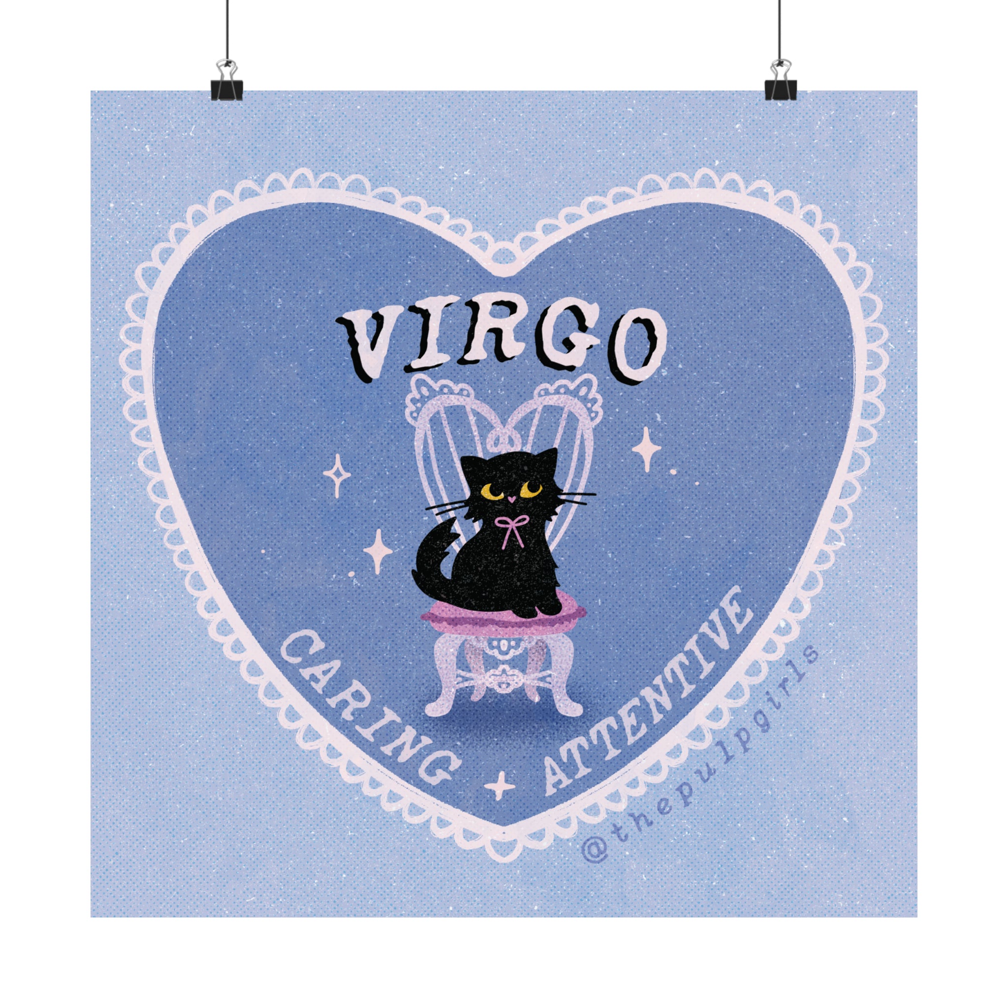 Virgo Love Cat Art Print
