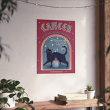 Cancer Spooky Cat Astrology Art Print