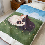 Cat Lovers Picnic Plush Blanket