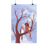 Pink Bird & Fairy Poster