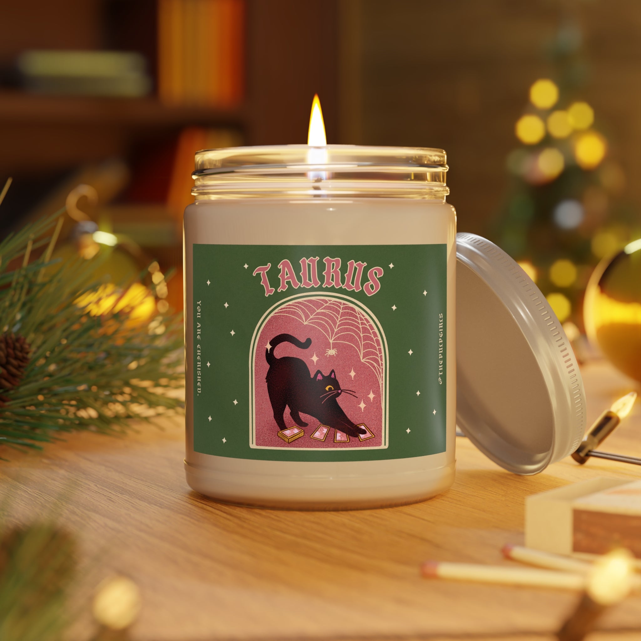 Taurus Spooky Cat Astrology Candle