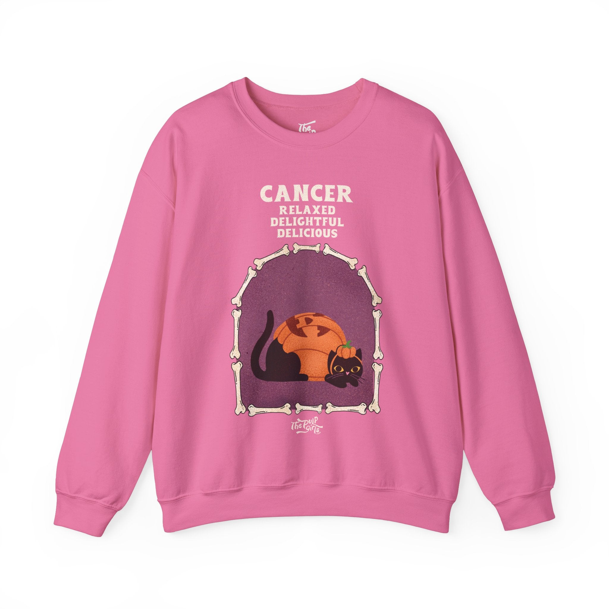 Cancer Halloween Cat Astrology Crewneck