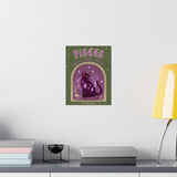 Pisces Spooky Cat Astrology Art Print