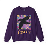 Pisces Whimsical Crow Crewneck Sweatshirt