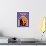 Aries Spooky Cat Astrology Art Print