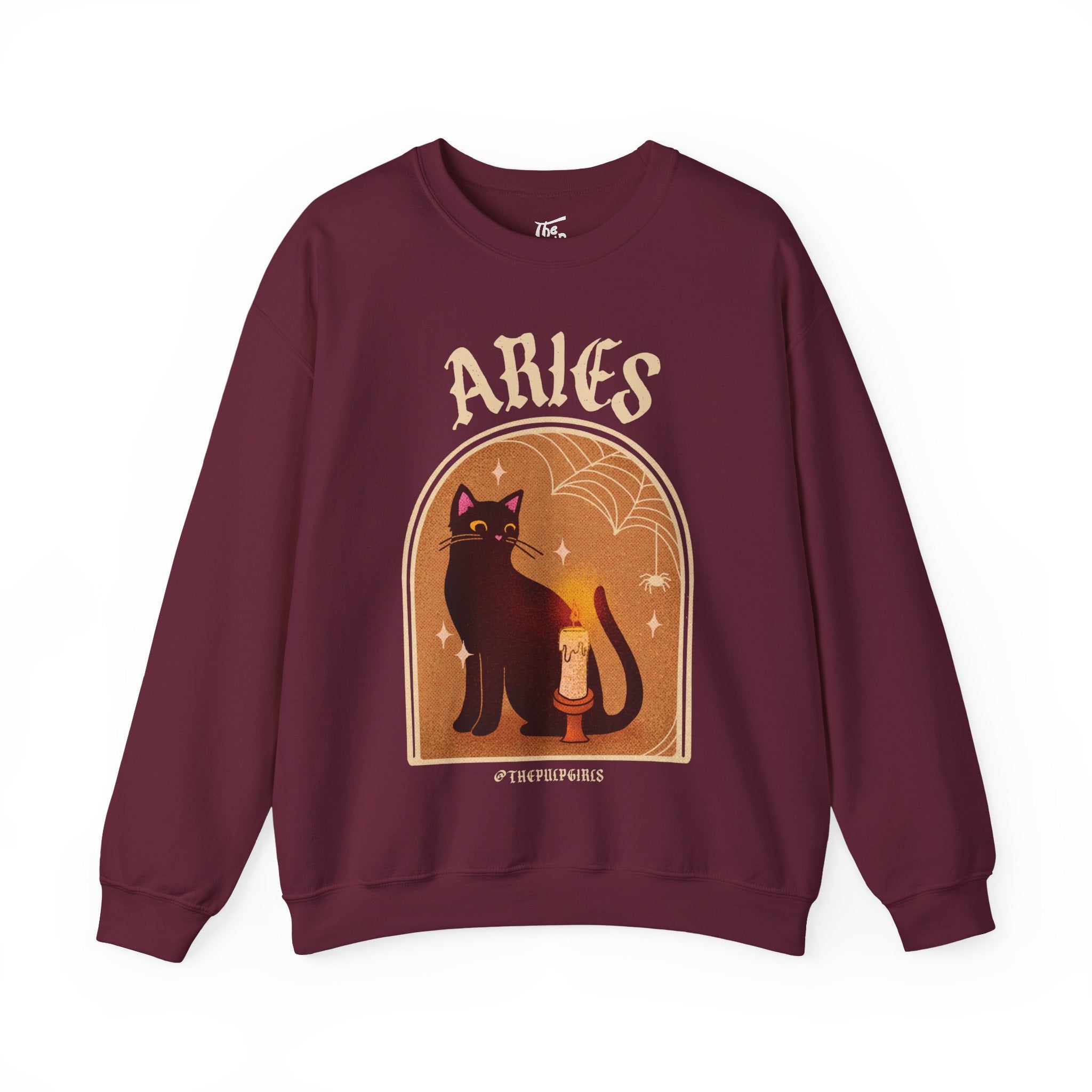 Aries Spooky Cat Astrology Crewneck