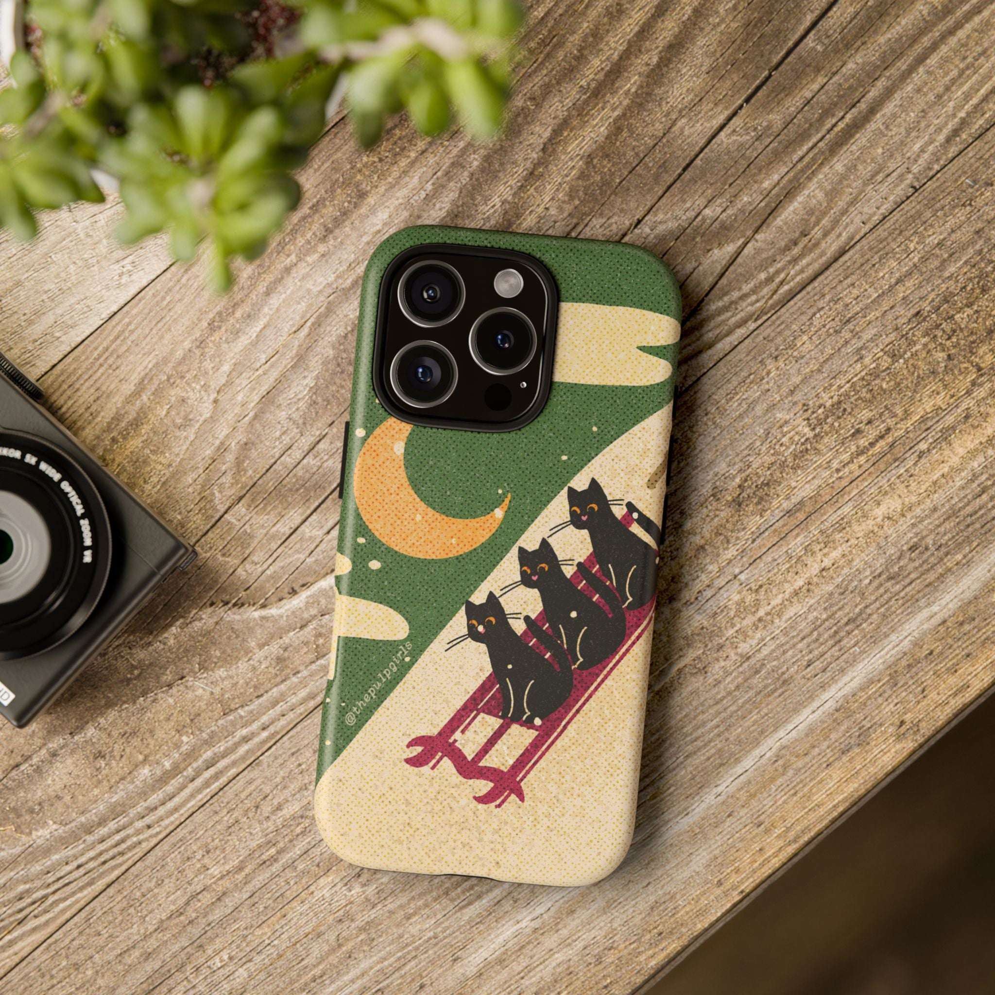 Sledding Kitties Phone Case