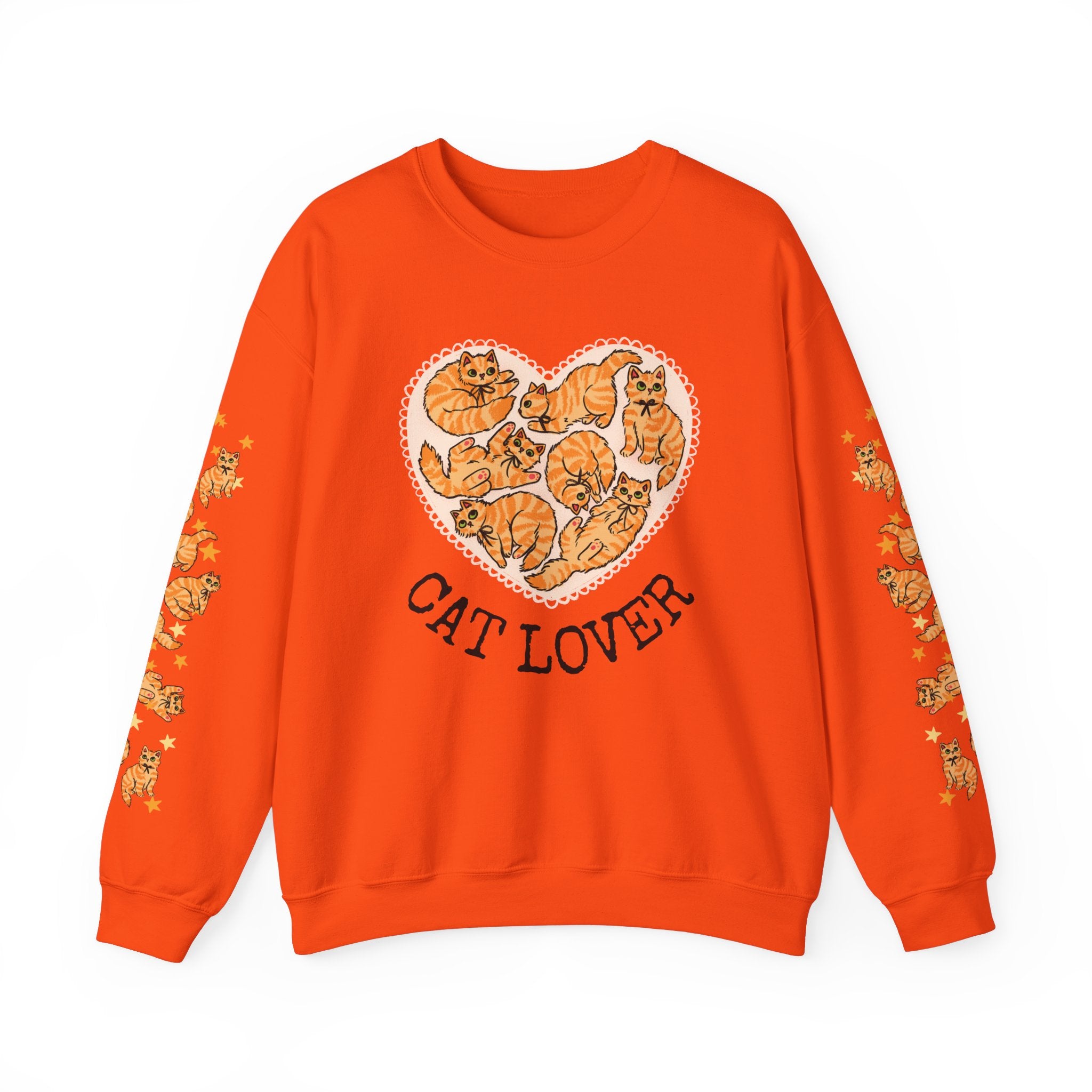 Orange Cat Lover Crewneck Sweatshirt