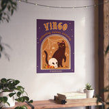 Virgo Spooky Cat Astrology Art Print