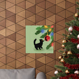 Curious Christmas Cat Art Print