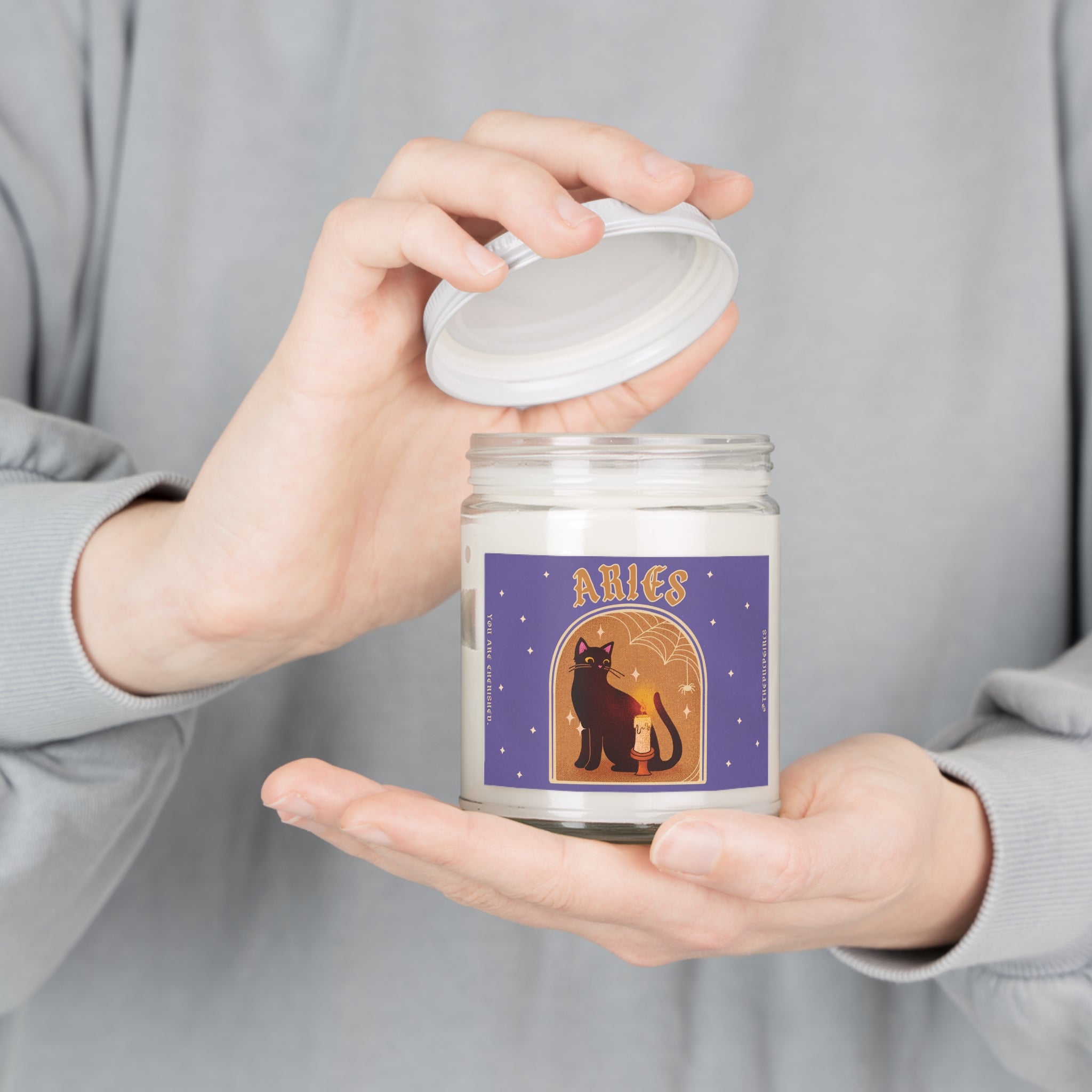 Aries Spooky Cat Astrology Candle
