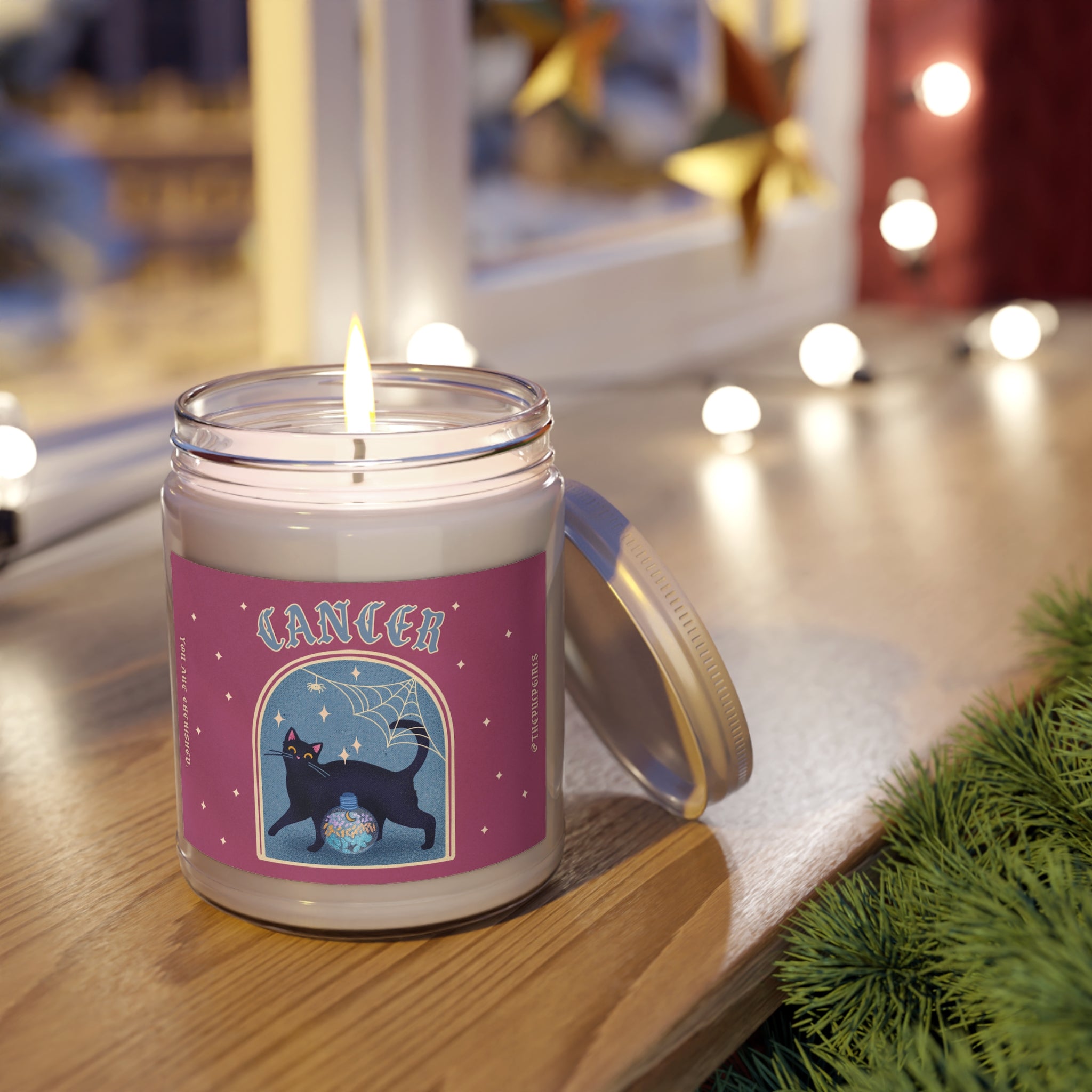 Cancer Spooky Cat Astrology Candle