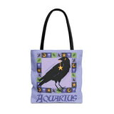 Aquarius Whimsical Crow Tote Bag