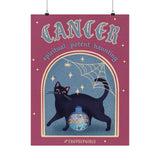 Cancer Spooky Cat Astrology Art Print