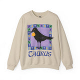 Taurus Whimsical Crow Crewneck Sweatshirt