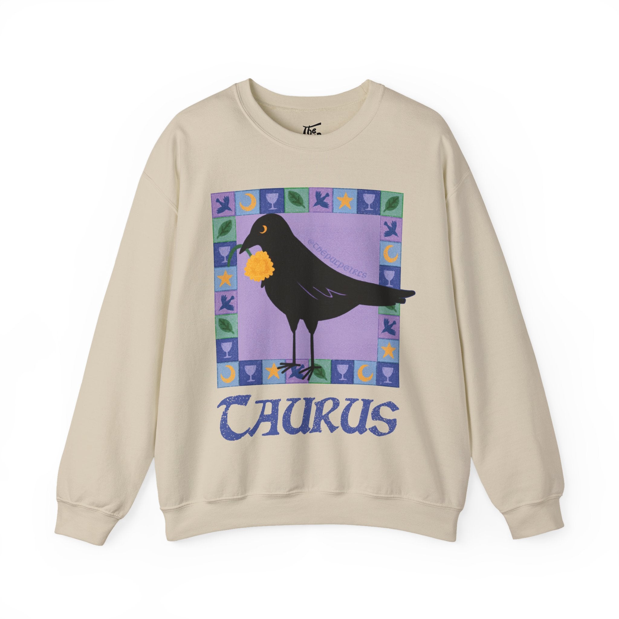 Taurus Whimsical Crow Crewneck Sweatshirt