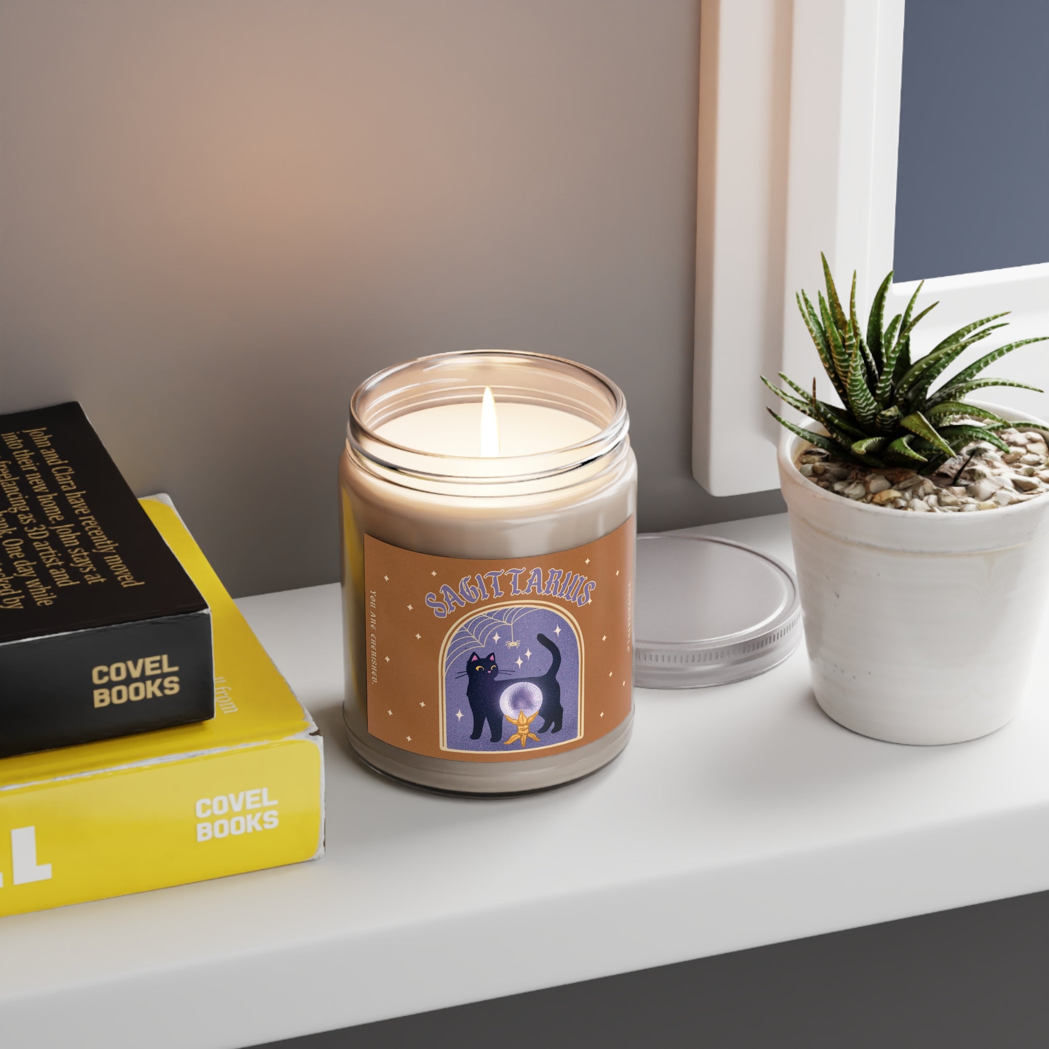 Sagittarius Spooky Cat Astrology Candle