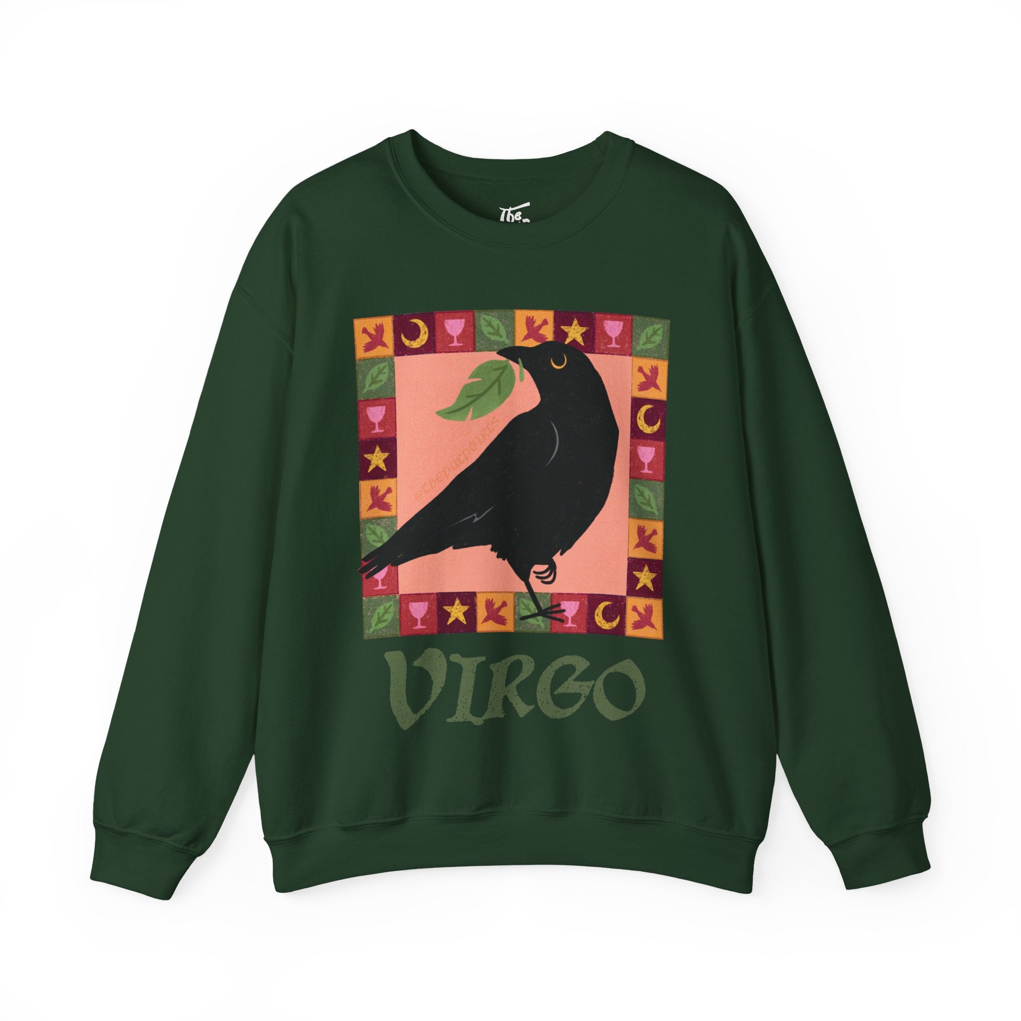 Virgo Whimsical Crow Crewneck Sweatshirt