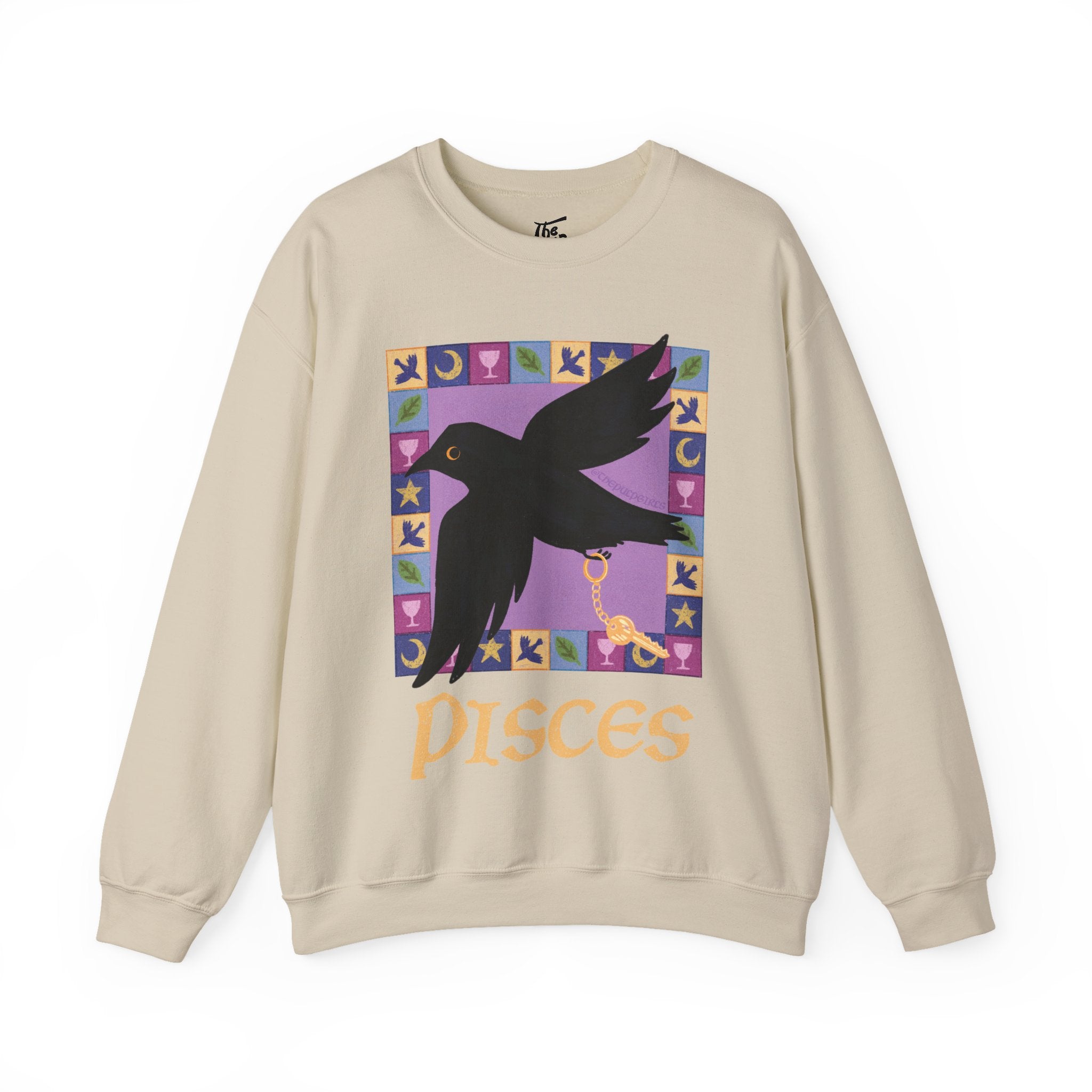 Pisces Whimsical Crow Crewneck Sweatshirt