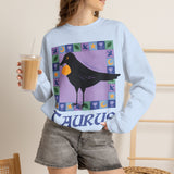 Taurus Whimsical Crow Crewneck Sweatshirt