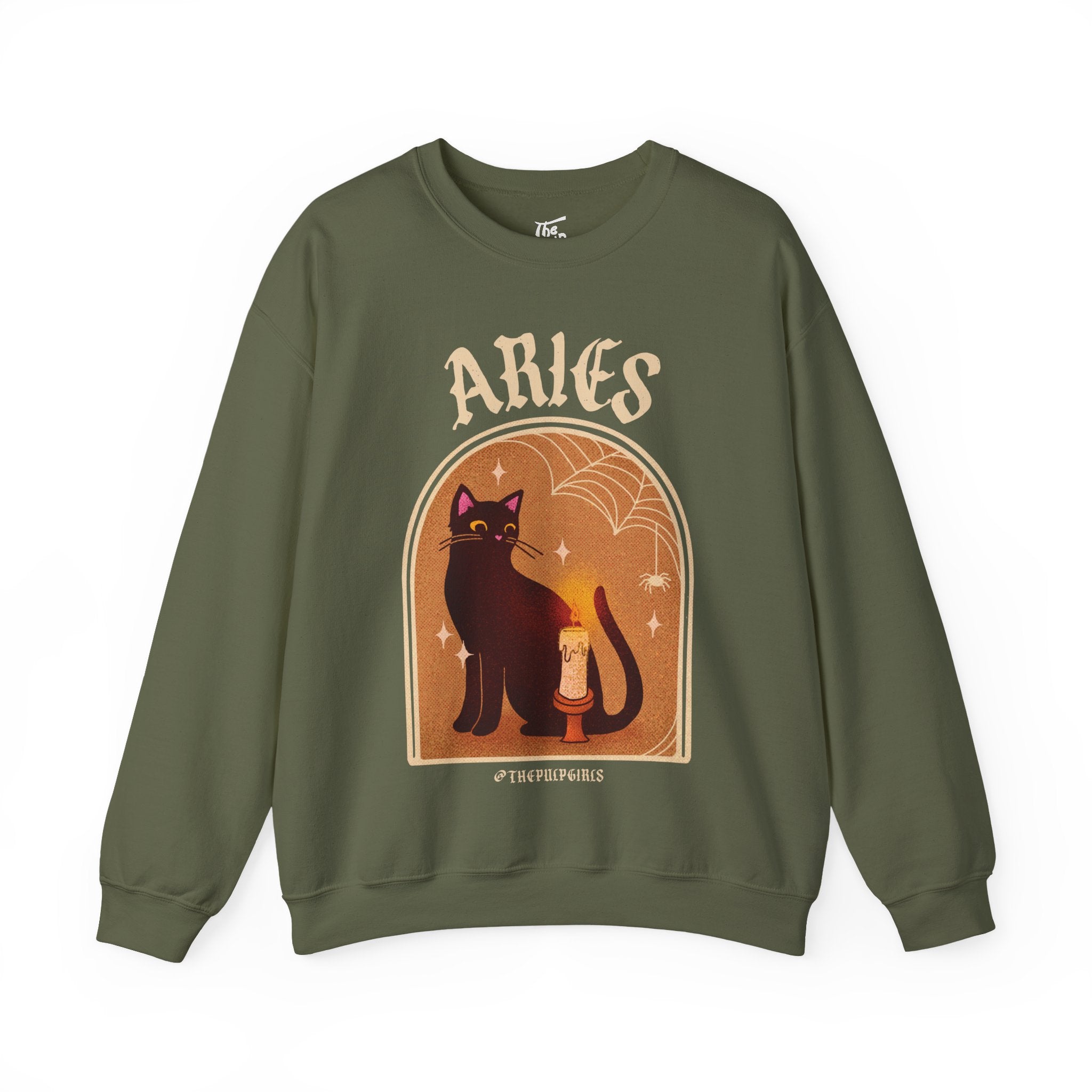 Aries Spooky Cat Astrology Crewneck