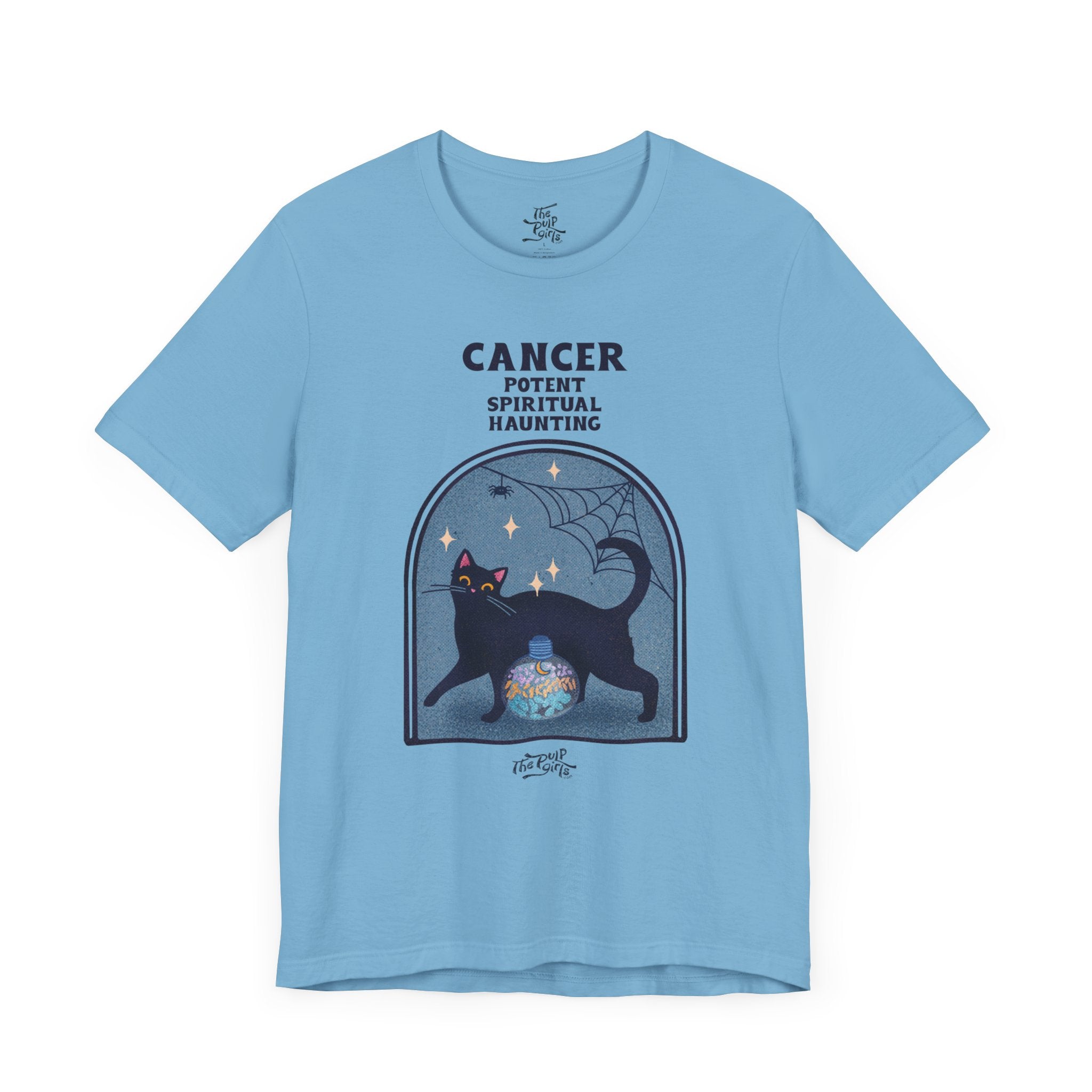 Spooky Cancer Cat Astrology Tee