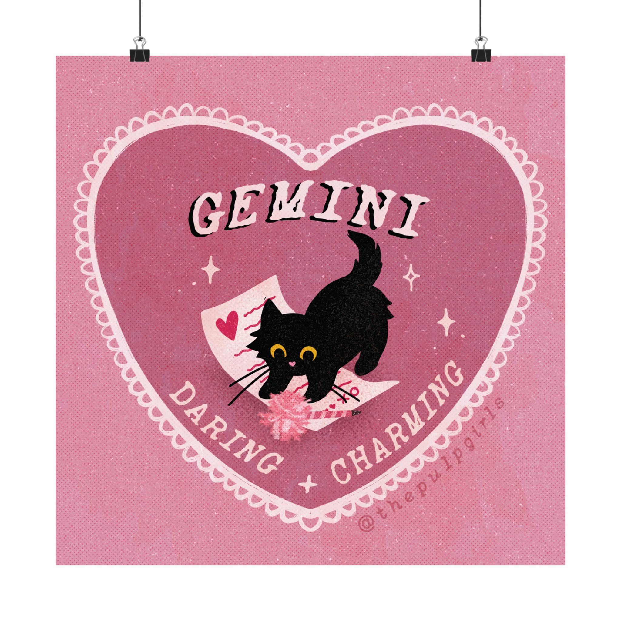 Gemini Love Cat Art Print