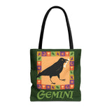 Gemini Whimsical Crow Tote Bag