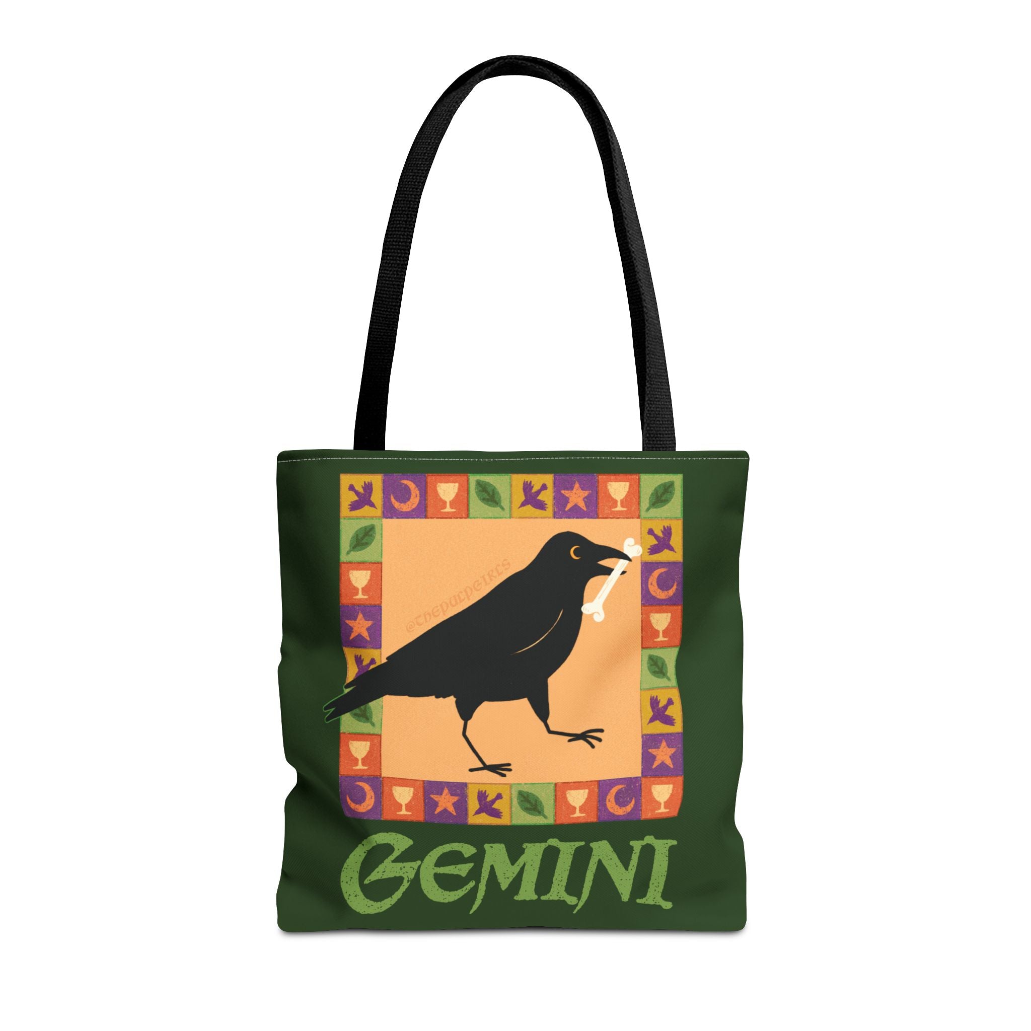 Gemini Whimsical Crow Tote Bag