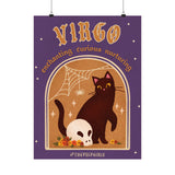 Virgo Spooky Cat Astrology Art Print