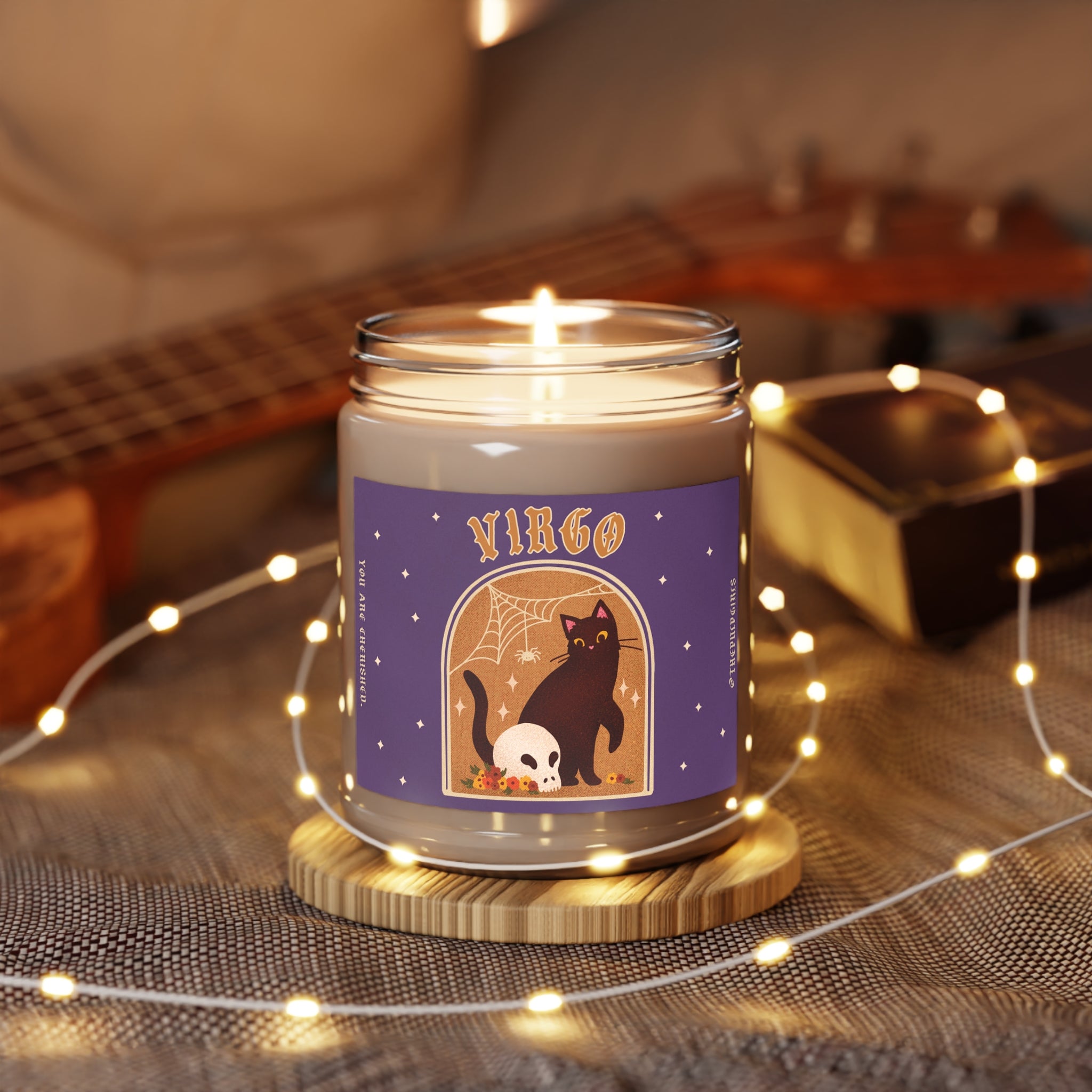 Virgo Spooky Cat Astrology Candle
