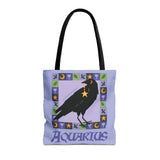 Aquarius Whimsical Crow Tote Bag