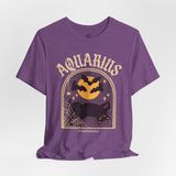 Aquarius Spooky Cat Astrology Tee