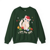 “I AM THE GIFT” Christmas Cat Sweatshirt