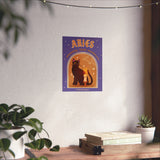 Aries Spooky Cat Astrology Art Print