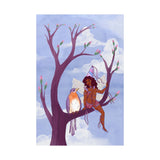 Purple Bird and Fairy Poster