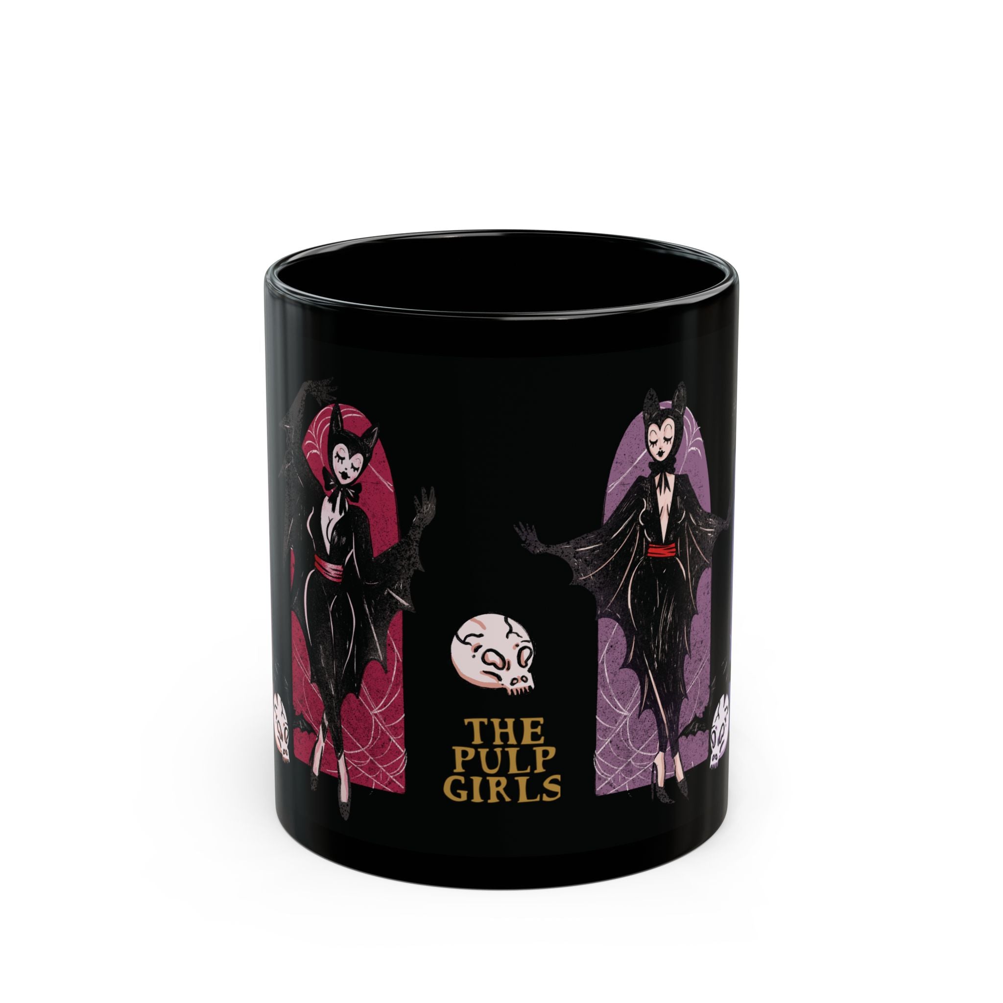 Pinup Vampire Bat Babes Retro Halloween Mug
