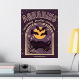 Aquarius Spooky Cat Astrology Art Print