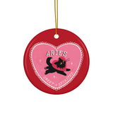 Aries Cat Ceramic Ornament