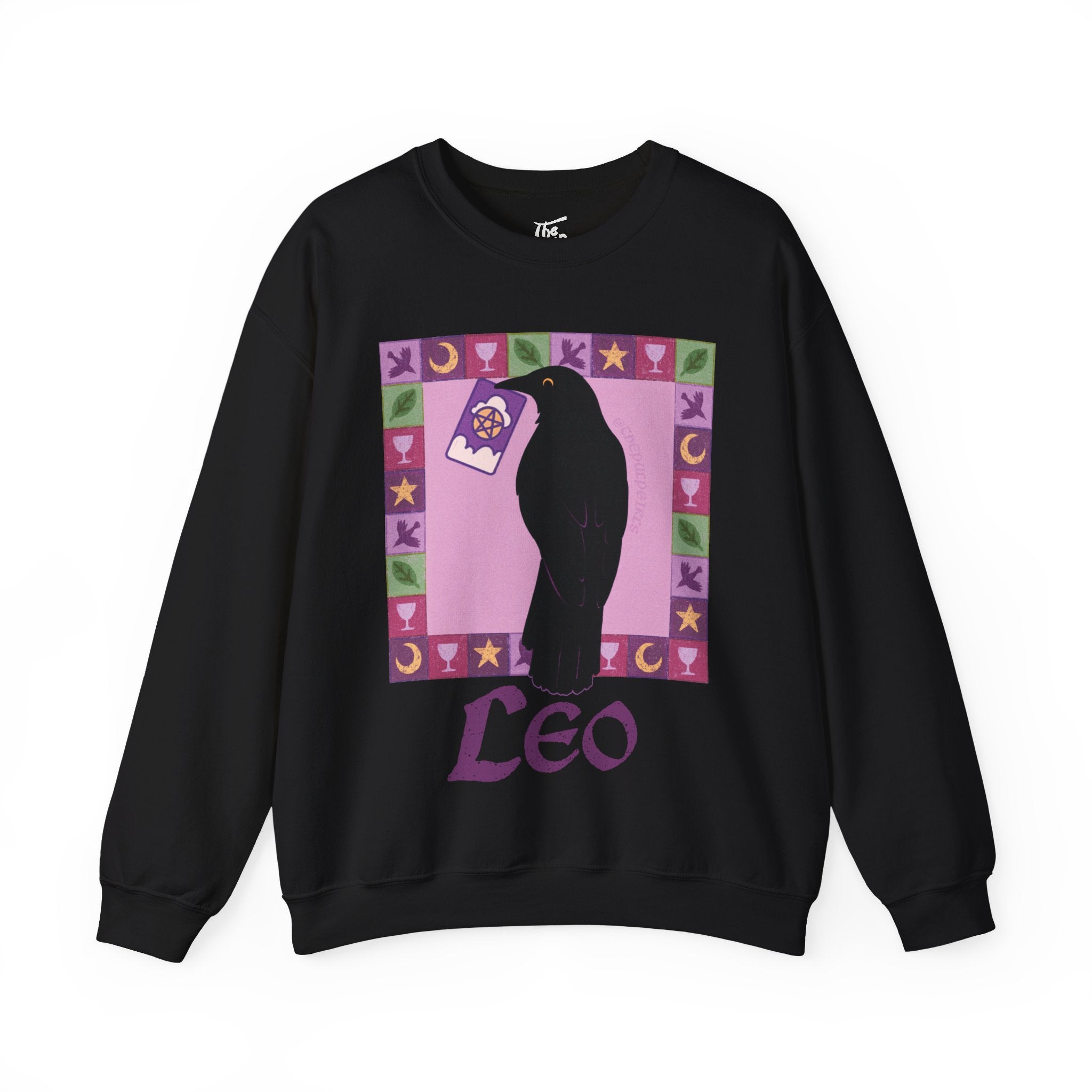 Leo Whimsical Crow Crewneck Sweatshirt